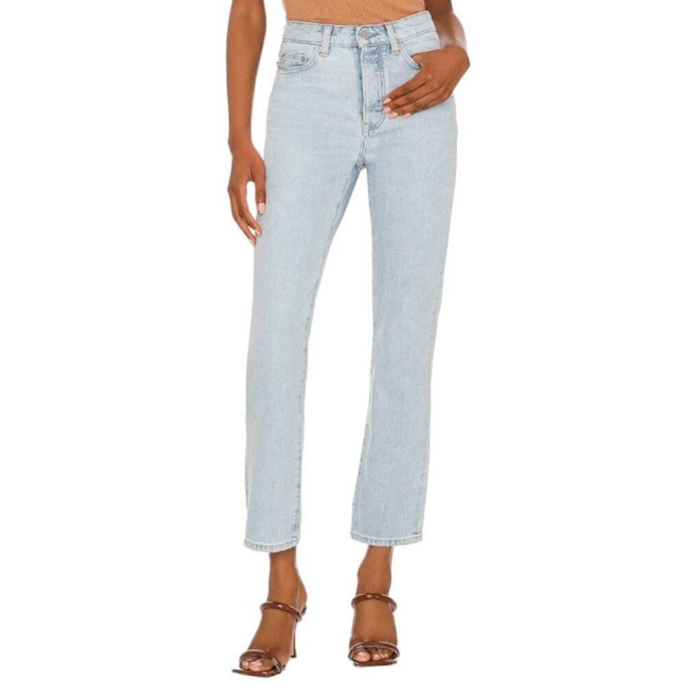 Lovers and Friends Reece High Rise Slim Straight Jeans in Palm Wash